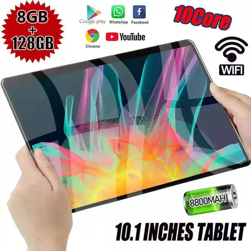 

2021 New arrival Android Tablet PC 10.1 inch 10 Core 1.6GHz 8GB RAM 128GB ROM Table 10 point capacitive touch tablet