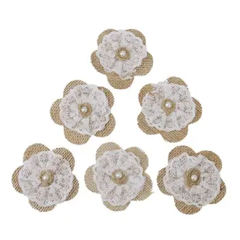 6pcs Flower Jute Lace Craft DIY Wedding Decoration
6pcs Flower Jute Lace Craft DIY Wedding Decoration