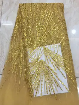2020 Sequin Lace Fabric Mesh gold Color African Embroidery Sequence Nigerian French Party Latest High Quality Tulle Hot Sale
2020 Sequin Lace Fabric Mesh gold Color African Embroidery Sequence Nigerian French Party Latest High Quality Tulle Hot Sale