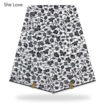 Chzimade 1Yard Ankara African Leaf Prints Fabric Black White Color Patchwork Sewing Wax Fabric for Women Satin Dress Making
Chzimade 1Yard Ankara African Leaf Prints Fabric Black White Color Patchwork Sewing Wax Fabric for Women Satin Dress Making