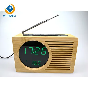 New Bamboo LED Digital Clock FM Radio Electronic Alarm Clock Temperature Display Desktop Alarm Clock Bedside Clock Student Gift
New Bamboo LED Digital Clock FM Radio Electronic Alarm Clock Temperature Display Desktop Alarm Clock Bedside Clock Student Gift