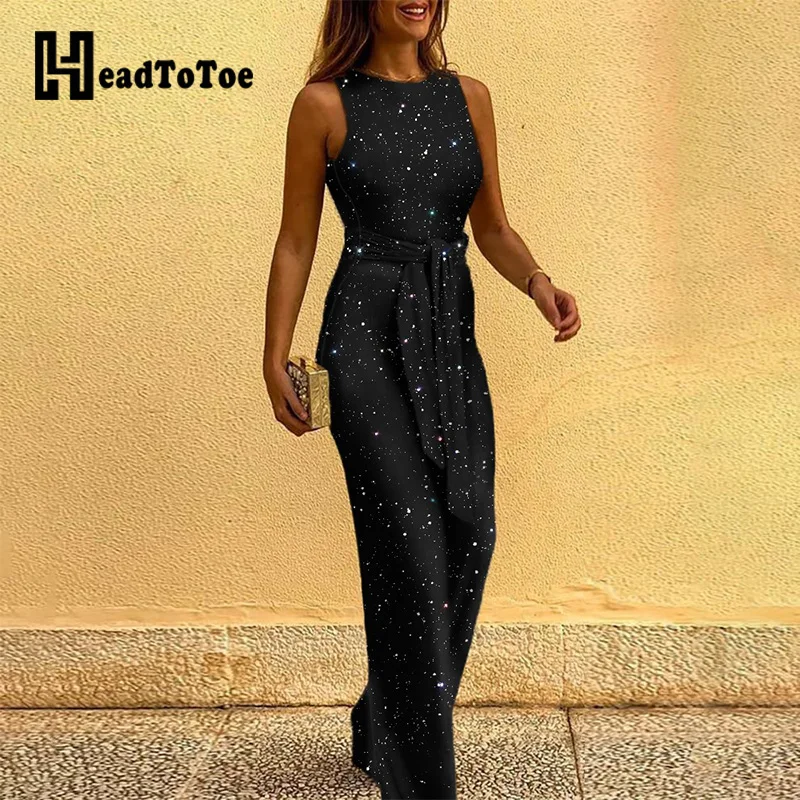 Glitter Round Neck Sleeveless Wide Leg Jumpsuit Sexy Backless Rompers Womens Jumpsuit One Piece Overalls Clubwear
Glitter Round Neck Sleeveless Wide Leg Jumpsuit Sexy Backless Rompers Womens Jumpsuit One Piece Overalls Clubwear