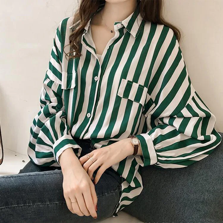 Autumn Long Sleeve Striped Blouse Women 2019 Loose Shirt Casual Women Tops Blusas Elegantes De Mujer Blouses Plus Size
Autumn Long Sleeve Striped Blouse Women 2019 Loose Shirt Casual Women Tops Blusas Elegantes De Mujer Blouses Plus Size