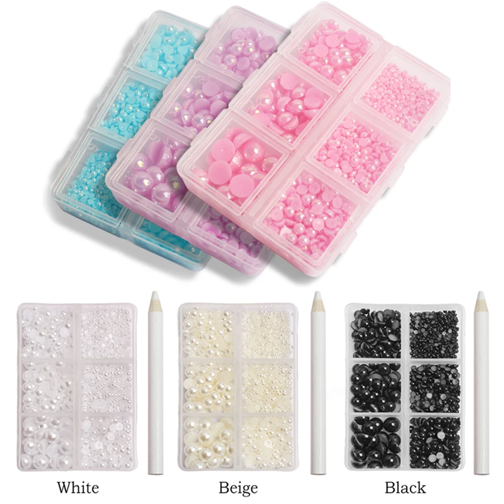 Mix Sizes Half Round Pearls 1000pcs/1box Flatback Imitation Loose White Glue On Resin Beads DIY Jewelry Making Nails Art Crafts
Mix Sizes Half Round Pearls 1000pcs/1box Flatback Imitation Loose White Glue On Resin Beads DIY Jewelry Making Nails Art Crafts