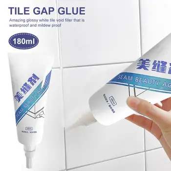 

180ML Tile Gap Refill Agent Resin Grouting Fill Tile Gap Glue Porcelain Ceramic Glue Floor Tiles Repair Glue Beauty Sewing Agent