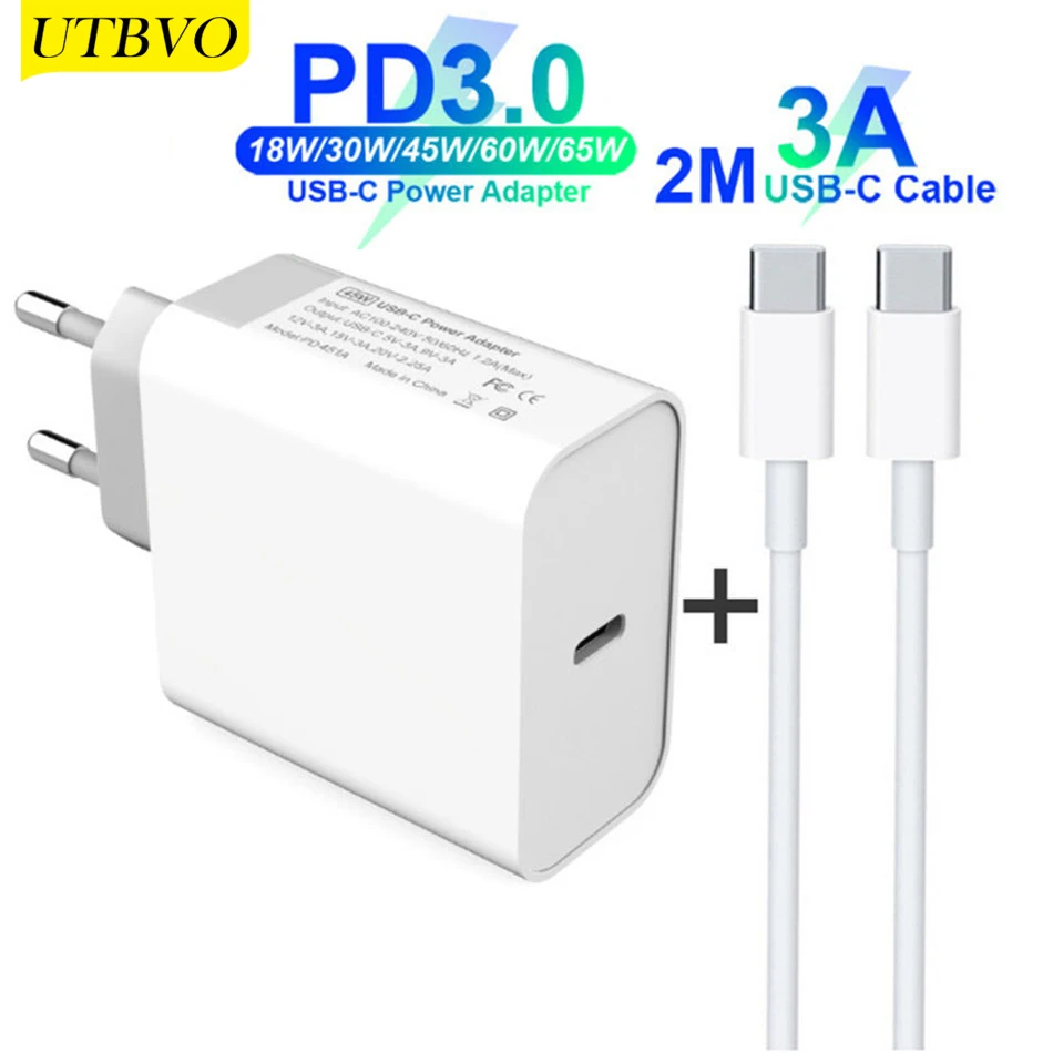 UTBVO TYPE-C USB-C Power Adapter 30W 45W 60W 65W 87W QC3.0 PD Charger For Xiaomi USB-C Laptops MacBook Pro/Air iPhone iPad Pro
UTBVO TYPE-C USB-C Power Adapter 30W 45W 60W 65W 87W QC3.0 PD Charger For Xiaomi USB-C Laptops MacBook Pro/Air iPhone iPad Pro