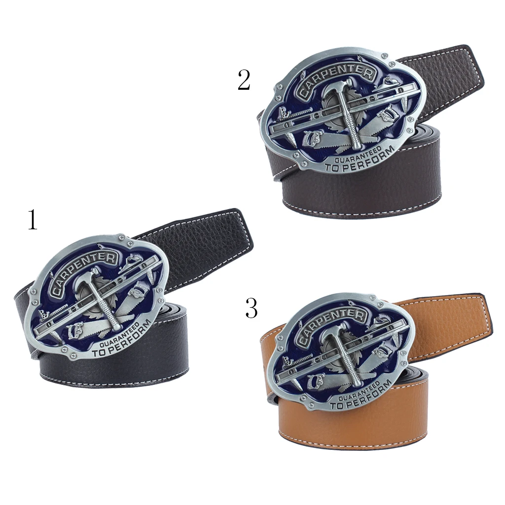 Mens PU Leather Belt Fashion Zinc Alloy Carpenter Tools Buckle Waist Waistband Belt 120cm Adjustable Mens PU Leather Belt Fashion Zinc Alloy Carpenter Tools Buckle Waist Waistband Belt 120cm Adjustable