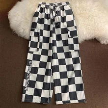 Harajuku Checkerboard Wide Leg Pants Women Chic Drawstring Loose Casual Sport Pants Retro Khaki High Waist Overall Blue Trousers
Harajuku Checkerboard Wide Leg Pants Women Chic Drawstring Loose Casual Sport Pants Retro Khaki High Waist Overall Blue Trousers