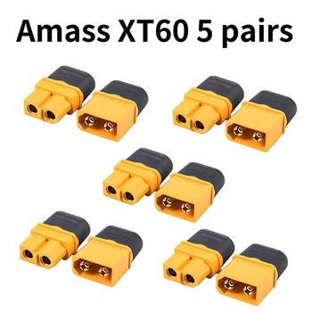 5 pairs Amass XT60 Connector Male and female plugs for lipo Battery Flight control ESC Power Module Fixed wing FPV Racing Drone 
5 pairs Amass XT60 Connector Male and female plugs for lipo Battery Flight control ESC Power Module Fixed wing FPV Racing Drone