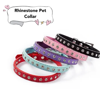 Biling Crystal Pet Dog Collar PU Suede Leather Jeweled Rhinaestone Puppy Cat Adjustable Necklace Fashion Small Dog Neck Strap
Biling Crystal Pet Dog Collar PU Suede Leather Jeweled Rhinaestone Puppy Cat Adjustable Necklace Fashion Small Dog Neck Strap
