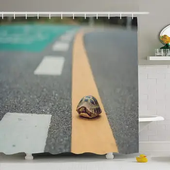 Shower Curtain Set with Hooks 66x72 Talent Turtle Professional Landscape Slow Walking Down Track Running Road Concept Business
Shower Curtain Set with Hooks 66x72 Talent Turtle Professional Landscape Slow Walking Down Track Running Road Concept Business
