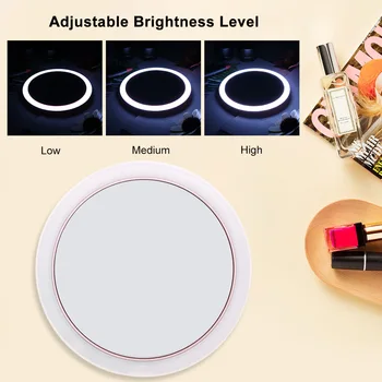 Portable Micro USB Rechargeable Dimmable Mirror with 3 Lighting Levels Cosmetic Mirror With Storage Bag 2-In-1 LED Makeup Mirror
Portable Micro USB Rechargeable Dimmable Mirror with 3 Lighting Levels Cosmetic Mirror With Storage Bag 2-In-1 LED Makeup Mirror