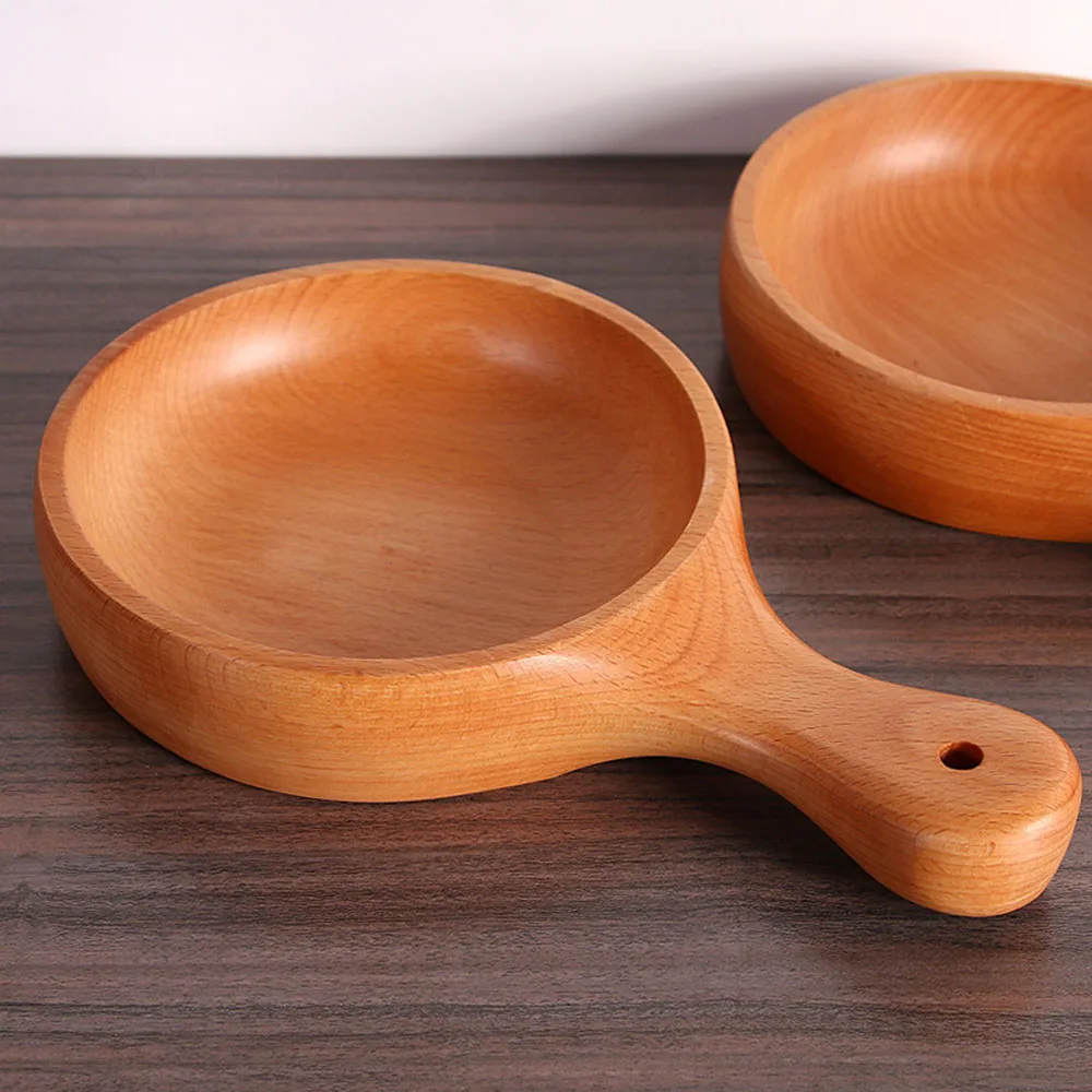 Natural Wood Round Bowl with handle Salad Serving Bowls Wooden Tableware Cooking Tool New Arrival
Natural Wood Round Bowl with handle Salad Serving Bowls Wooden Tableware Cooking Tool New Arrival
