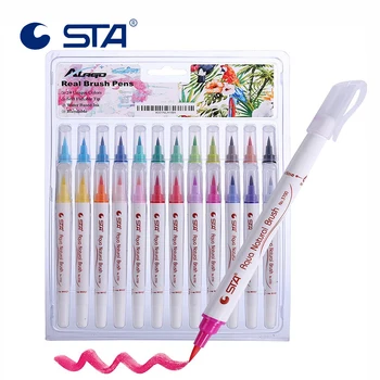 STA 12/24/36 Colors Soft Brush Pen Set Best Durable Watercolor Pen For Adult Coloring Books Manga Comic Calligraphy Art Supplies
STA 12/24/36 Colors Soft Brush Pen Set Best Durable Watercolor Pen For Adult Coloring Books Manga Comic Calligraphy Art Supplies