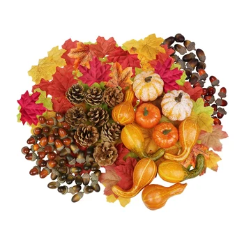 266 Pcs Fall Decor ,Artificial Maple Leaves,Pumpkin,Acorns,Pine Cones,Gourds,for Thanksgiving Halloween Christmas Decor
266 Pcs Fall Decor ,Artificial Maple Leaves,Pumpkin,Acorns,Pine Cones,Gourds,for Thanksgiving Halloween Christmas Decor
