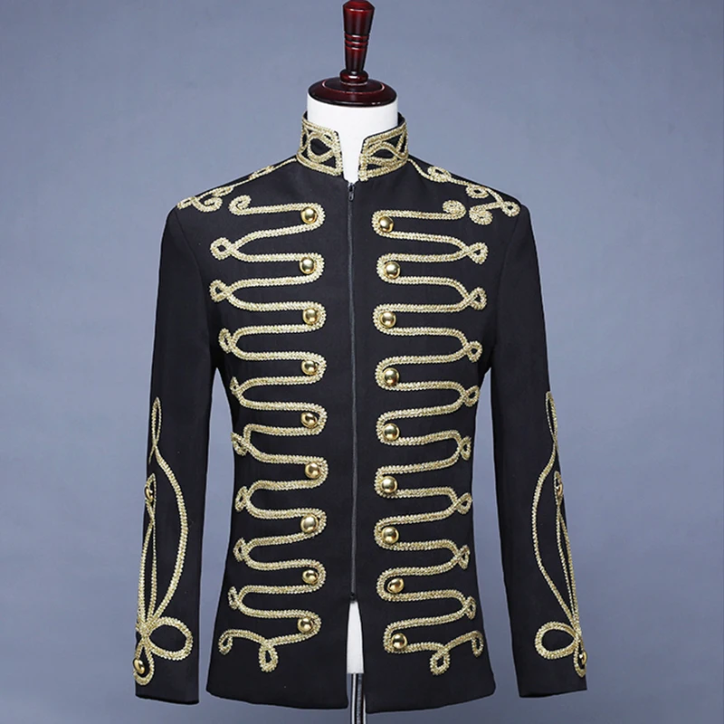 Black Gold Zipper Men Lapel Blazer Design Black Suit Jacket DJ Club Stage Singer Clothes Plus Fashion Slim Casual Coat DT1474
Black Gold Zipper Men Lapel Blazer Design Black Suit Jacket DJ Club Stage Singer Clothes Plus Fashion Slim Casual Coat DT1474