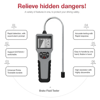 Automotive Liquid Testing Car Brake Fluid Tester Tool Oil Quality Check Tester LCD/LED Display
Automotive Liquid Testing Car Brake Fluid Tester Tool Oil Quality Check Tester LCD/LED Display