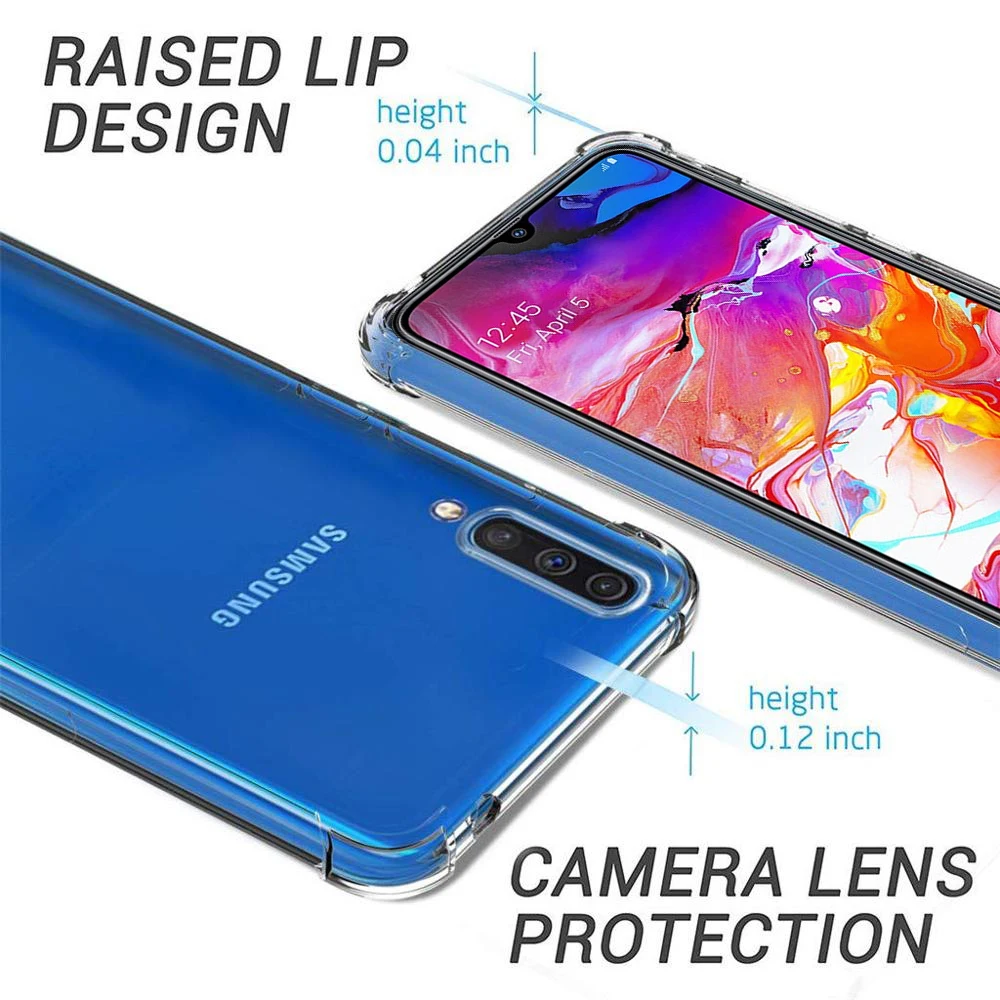 Противоударный чехол для samsung a70 мягкий прозрачный из материала tpu A 70 A705F 6 7