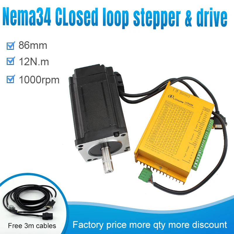 Lichuan 2 phase Stepper Motor Driver 12nm LC86H2160+LCDA86H Closed-loop stepper motor and driver cnc kit 4 axis nema 34
Lichuan 2 phase Stepper Motor Driver 12nm LC86H2160+LCDA86H Closed-loop stepper motor and driver cnc kit 4 axis nema 34