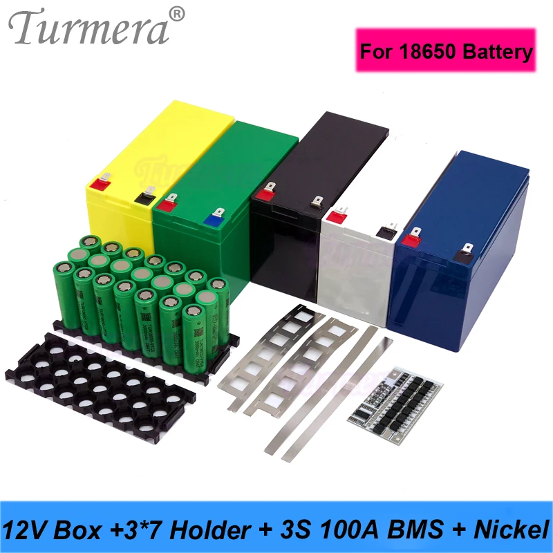 Turmera 12V 7Ah to 24Ah Battery Storage Box 3X7 18650 Holder 3S 100A BMS with Welding Nickel Use in Motorcycle Replace Lead-Acid
Turmera 12V 7Ah to 24Ah Battery Storage Box 3X7 18650 Holder 3S 100A BMS with Welding Nickel Use in Motorcycle Replace Lead-Acid