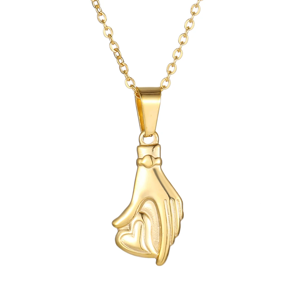 JHJT Choker Stainless Steel Gold Chain Hand Heart Pendant Necklaces for Women Punk Necklace Jewelry Girl Love Gifts
JHJT Choker Stainless Steel Gold Chain Hand Heart Pendant Necklaces for Women Punk Necklace Jewelry Girl Love Gifts