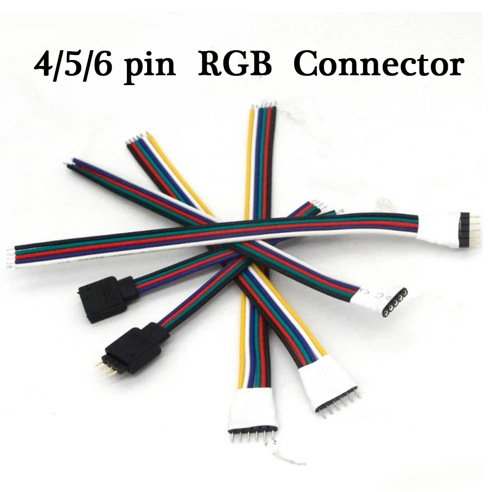4pin 5pin 6pin LED RGB CCT RGBW Strip Connector Male Female plug socket connecting Cable Wire for 5050 Led light | Обустройство дома