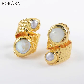BOROSA Natural Pearl Rings 5Pcs Natural Freshwater Pearls Ring Freeform Double Pearl Bead Rings in Gild Women Jewelry G1925
BOROSA Natural Pearl Rings 5Pcs Natural Freshwater Pearls Ring Freeform Double Pearl Bead Rings in Gild Women Jewelry G1925