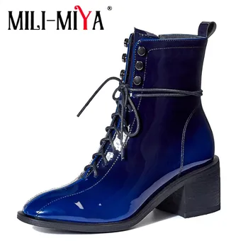 MILI-MIYA New Arrival Plus Size 34-42 Women Motorcycle Ankle Boots Comfortable Round Toe Square Heels Zipper&Lace-Up For Ladies
MILI-MIYA New Arrival Plus Size 34-42 Women Motorcycle Ankle Boots Comfortable Round Toe Square Heels Zipper&Lace-Up For Ladies