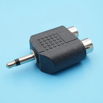 

20pcs 3.5mm Mono Plug To 3.5mm AV Dual Female Jack 2 Pole Audio Microphone Adapter RCA Plug To Double Connector Converter Socket