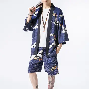 NiceMix hanfu suits men Cardigan & shorts thin sleeves robe shirt crane printed Japanese kimono sets sun protection clothes
NiceMix hanfu suits men Cardigan & shorts thin sleeves robe shirt crane printed Japanese kimono sets sun protection clothes