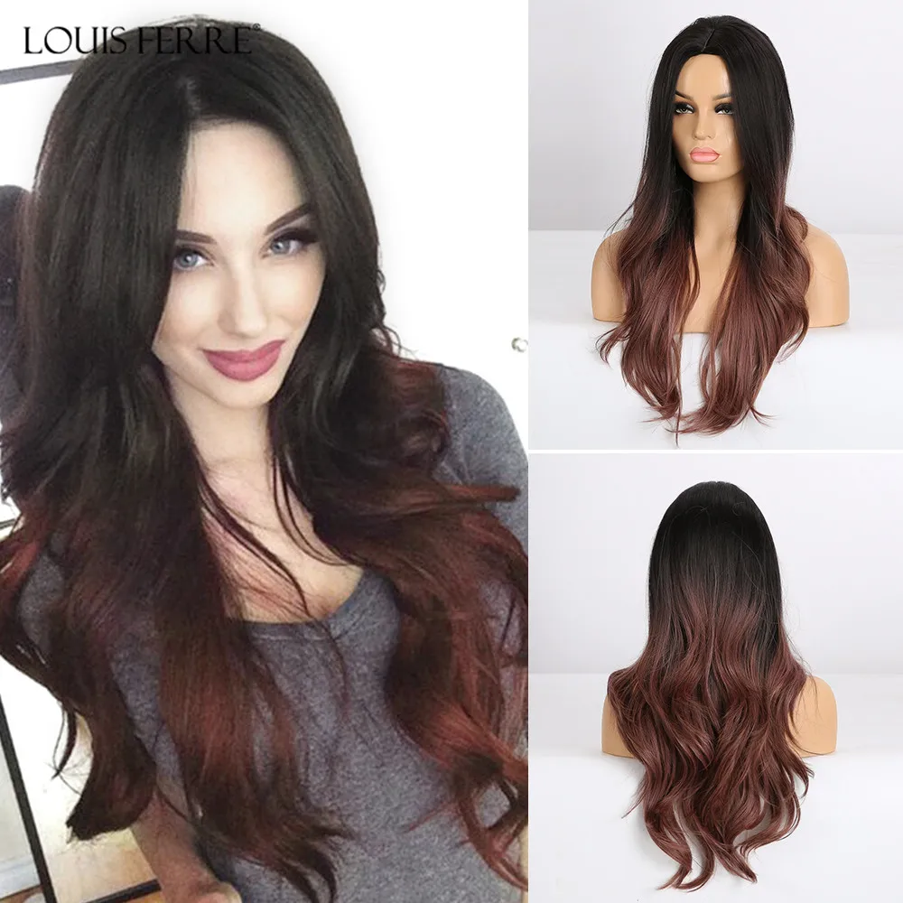 LOUIS FERRE Long Black Brown Red Ombre Synthetic Wigs for Black Woman Natural Wavy Middle Part Cosplay Wig Heat Resistant Fibre
LOUIS FERRE Long Black Brown Red Ombre Synthetic Wigs for Black Woman Natural Wavy Middle Part Cosplay Wig Heat Resistant Fibre