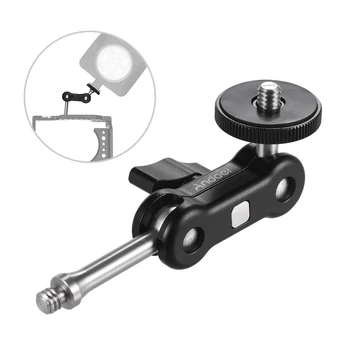 Andoer Multi-functional Dual Ball Head Mount Adapter for Mounting Video Monitor LED Light Aluminum Alloy with 1/4 Inch Screws 
Andoer Multi-functional Dual Ball Head Mount Adapter for Mounting Video Monitor LED Light Aluminum Alloy with 1/4 Inch Screws