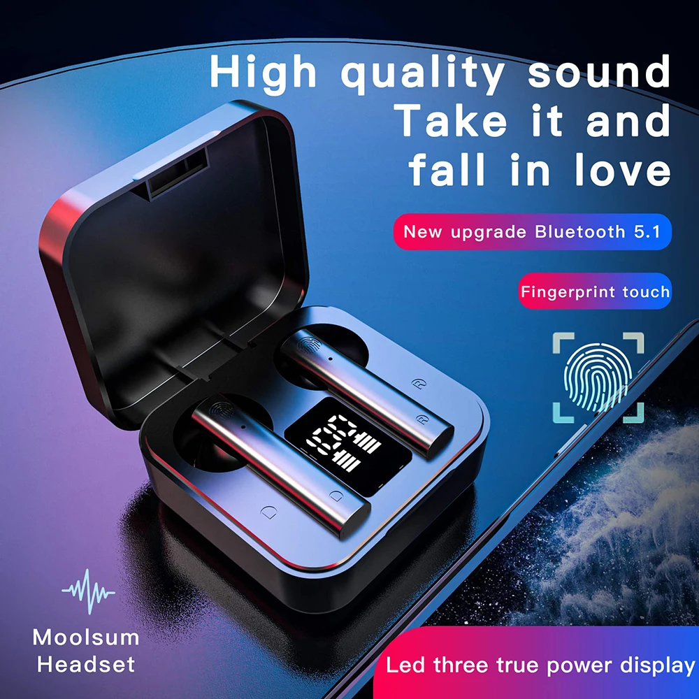 Noise Reduction Bluetooth Earphone Led Display Bluetooth Headset 5.0 Tws For Audifonos Bluetooth
Noise Reduction Bluetooth Earphone Led Display Bluetooth Headset 5.0 Tws For Audifonos Bluetooth