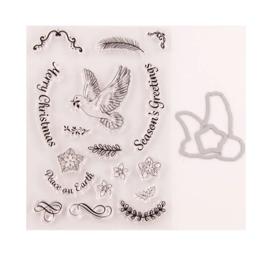 Peace Dove Metal Cutting Dies and Clear Stamps for Scrapbooking DIY Crafts Die Cut Stencils Card Make Photo Album Decoration
Peace Dove Metal Cutting Dies and Clear Stamps for Scrapbooking DIY Crafts Die Cut Stencils Card Make Photo Album Decoration