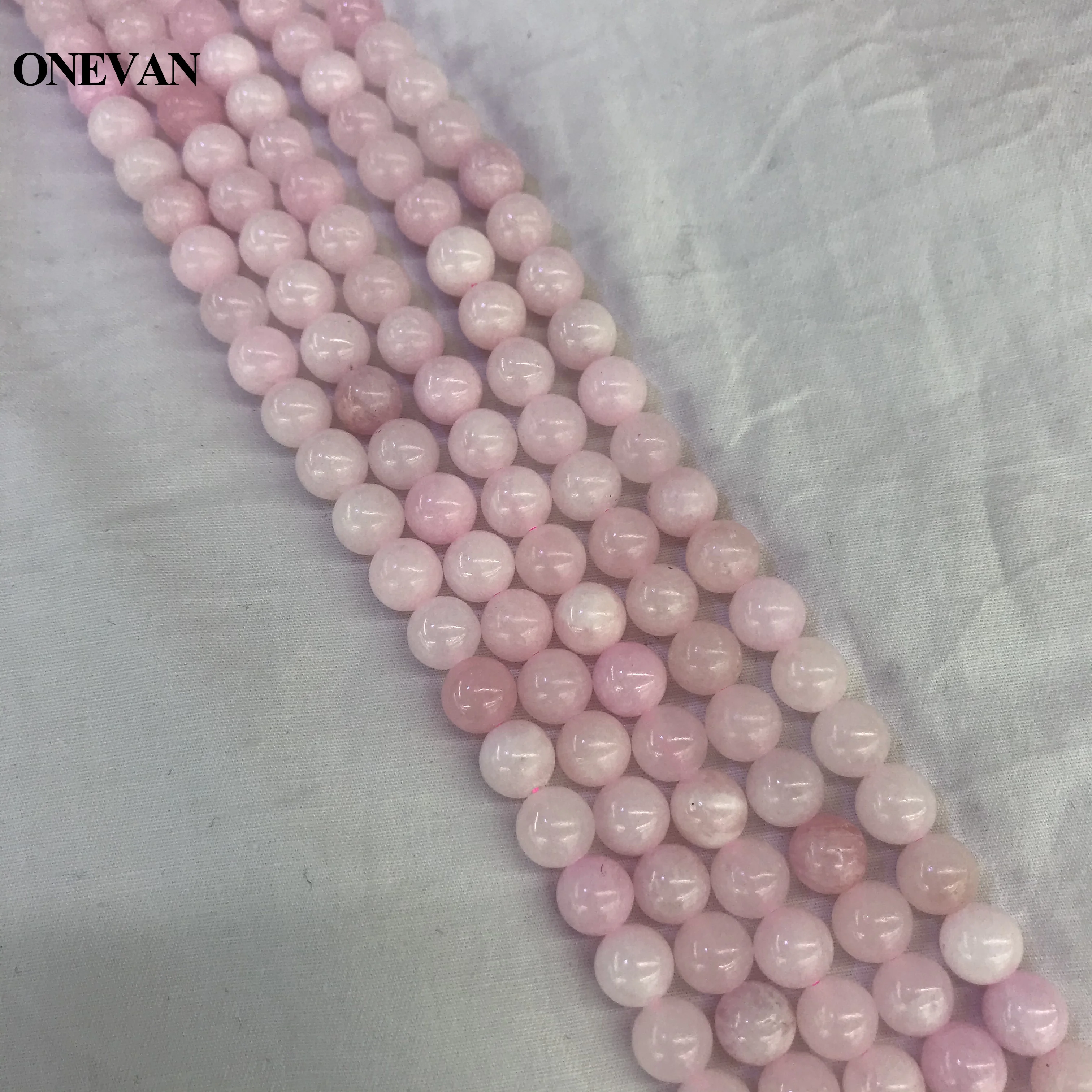 ONEVAN натуральный розовый кальцит бусины 6 мм 8 10 Гладкий свободные круглый камень