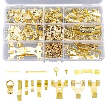266 Pcs Assorted Picture Hangers Kit Frame Hanging Hooks Hardware with Hooks, Nails, Sawtooth, D Ring and Screw Eyes 
266 Pcs Assorted Picture Hangers Kit Frame Hanging Hooks Hardware with Hooks, Nails, Sawtooth, D Ring and Screw Eyes