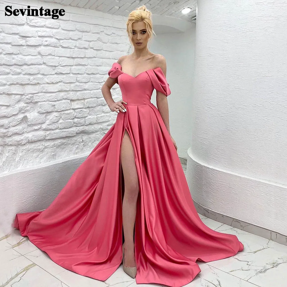 Женское атласное платье Sevintage, длинное вечернее платье цвета фуксии с открытыми плечами и разрезом, платье для торжественных случаев
Женское атласное платье Sevintage, длинное вечернее платье цвета фуксии с открытыми плечами и разрезом, платье для торжественных случаев