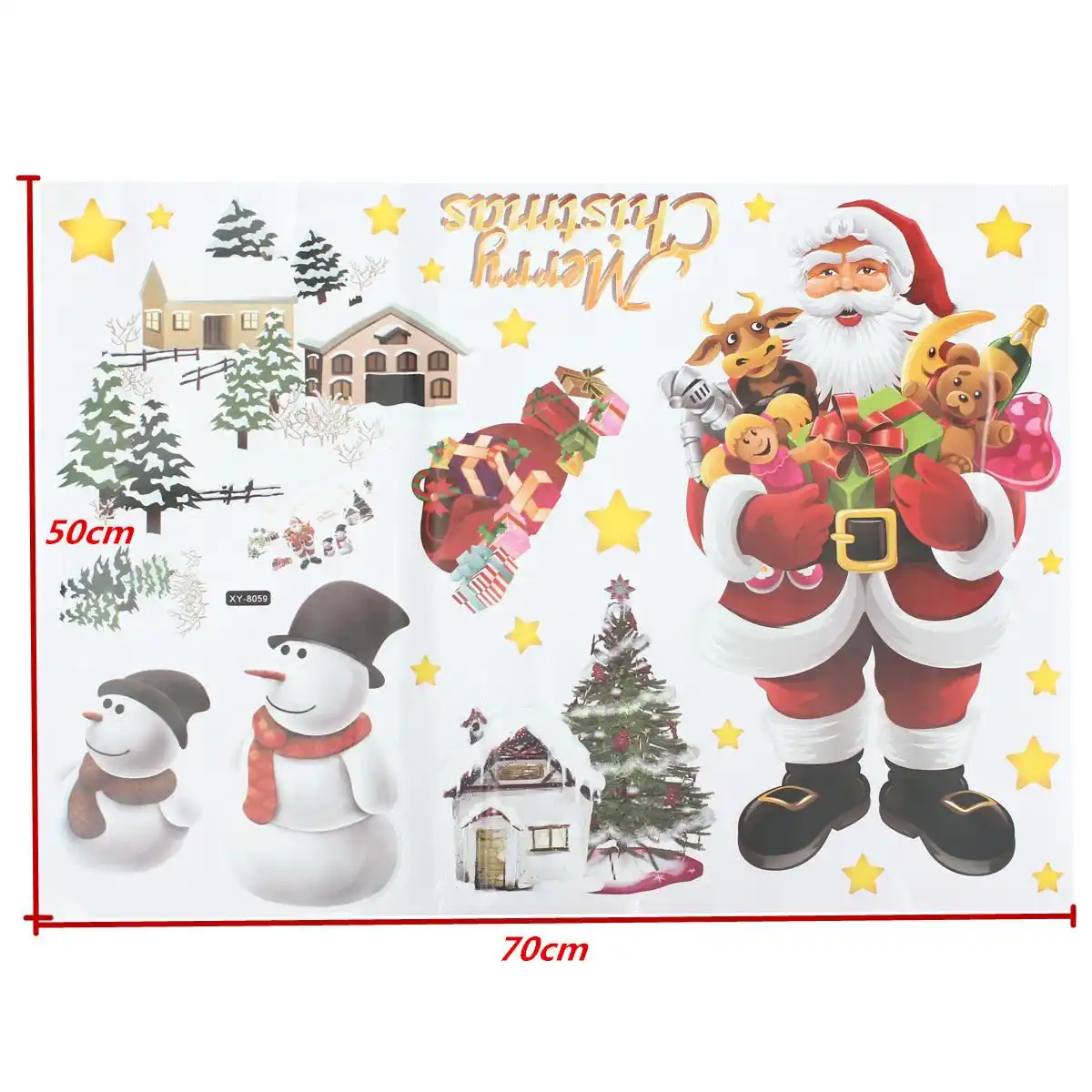 christmas tree wall stickers santa claus gift diy