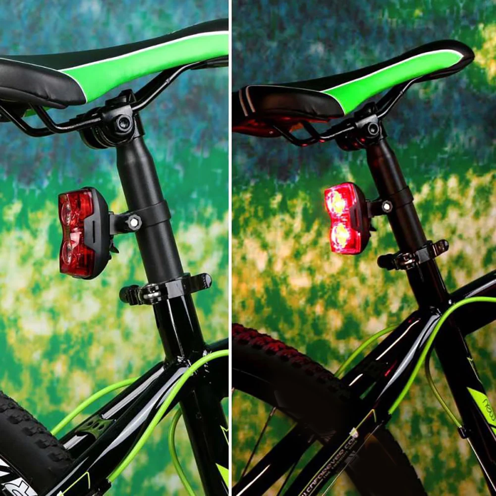 2LED MTB Bicycle Bike Safety Night Cycling Warning Flashing Light Tail Lamp Bicycle Binocular Taillights