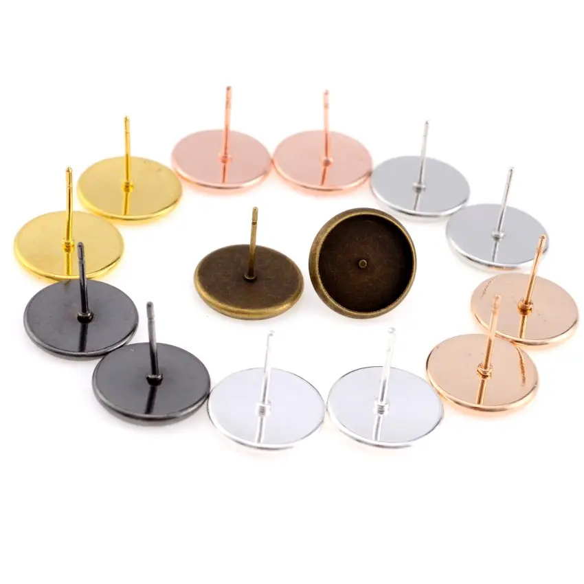 50pcs Iron Blank Earring Base Cabochon Cameo Base 8 10 12 14 16 18 20 mm Flat Studs Earring Setting Supplies For Jewelry Making
50pcs Iron Blank Earring Base Cabochon Cameo Base 8 10 12 14 16 18 20 mm Flat Studs Earring Setting Supplies For Jewelry Making