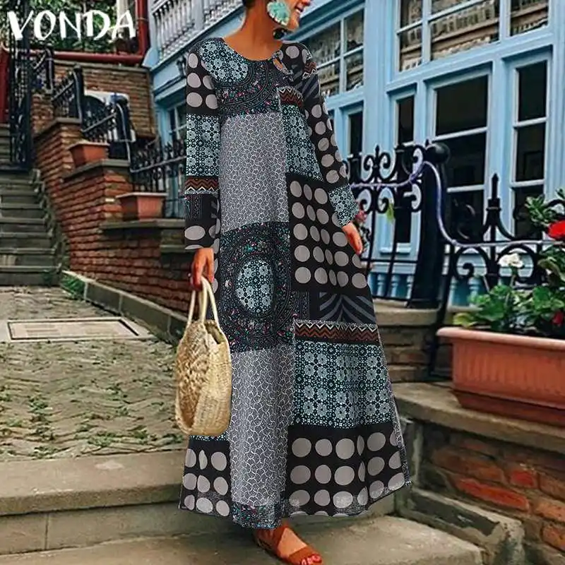 VONDA Women Patchwork Shirt Dress O Neck Long Sleeve Bohemian Printed Cotton Maxi Dresses Holiday Plus Size Bohemian Vestidos
VONDA Women Patchwork Shirt Dress O Neck Long Sleeve Bohemian Printed Cotton Maxi Dresses Holiday Plus Size Bohemian Vestidos