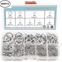 480pcs 304 Stainless Steel Spring Lock Washer Assortment Set M2/2.5/3/4/5/6/8/10/12 Suitable For Electrical Connections
480pcs 304 Stainless Steel Spring Lock Washer Assortment Set M2/2.5/3/4/5/6/8/10/12 Suitable For Electrical Connections