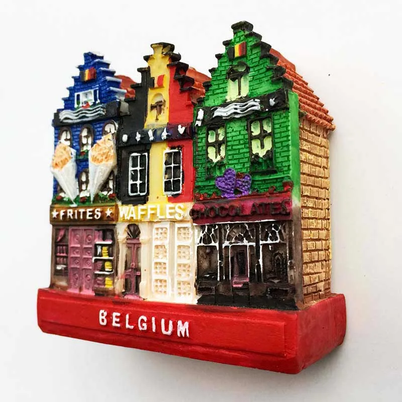 

Belgium Fridge Magnet Street View 3d Resin Magnetic Refrigerator Stickers Tourist Souvenirs Creative Gifts for Home Decoration