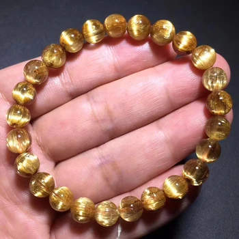 Certificate Natural Brazil Gold Rutilated Quartz Crystal Woman Men Bracelet 7.5mm Titanium Clear Round Beads Jewelry AAAAAAA
Certificate Natural Brazil Gold Rutilated Quartz Crystal Woman Men Bracelet 7.5mm Titanium Clear Round Beads Jewelry AAAAAAA
