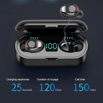 Wireless Earphone Bluetooth V5.0 F9 TWS Wireless Bluetooth Headphone LED Display Power Bank for phone Headset With Microphone
Wireless Earphone Bluetooth V5.0 F9 TWS Wireless Bluetooth Headphone LED Display Power Bank for phone Headset With Microphone