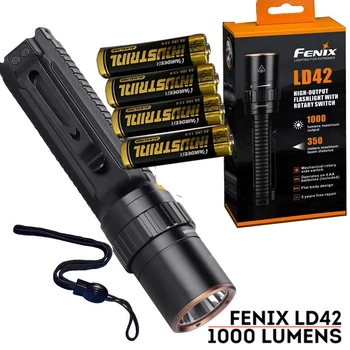 Fenix LD42 1000 lumen AA battery powered rotary controller LED flashlight with 4 X AA batteries
Fenix LD42 1000 lumen AA battery powered rotary controller LED flashlight with 4 X AA batteries