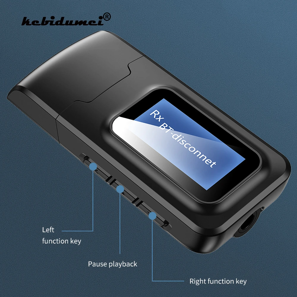 2 в 1 ЖК-дисплей USB Bluetooth 5 0 адаптер приемник передатчик аудио 3 мм AUX разъем стерео