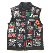 להקת רוק מוסיקה תוויות תיקון רקום אפליקציות עבור בגדי מעיל Jeanss תפירת ברזל על תיקוני בגדי מדבקות(China)