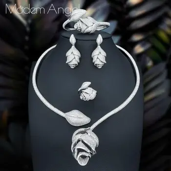 ModemAngel Luxury Rose Flower Super Shiny AAA Cubic Zirconia Women Wedding Bridal Necklace Bangle Earring Ring Copper Set Joias
ModemAngel Luxury Rose Flower Super Shiny AAA Cubic Zirconia Women Wedding Bridal Necklace Bangle Earring Ring Copper Set Joias
