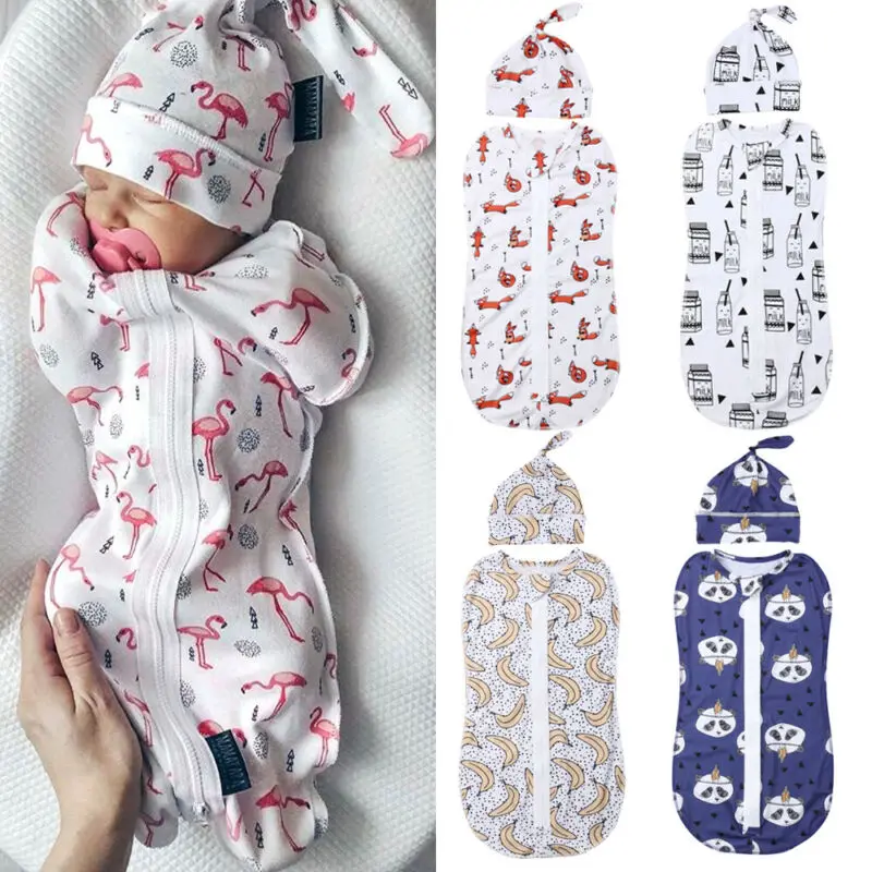 

Pudcoco Zipper Newborn Baby Cotton Cartoon Fox Print Swaddle Blanket Wrap Sleeping Bag 0-6M